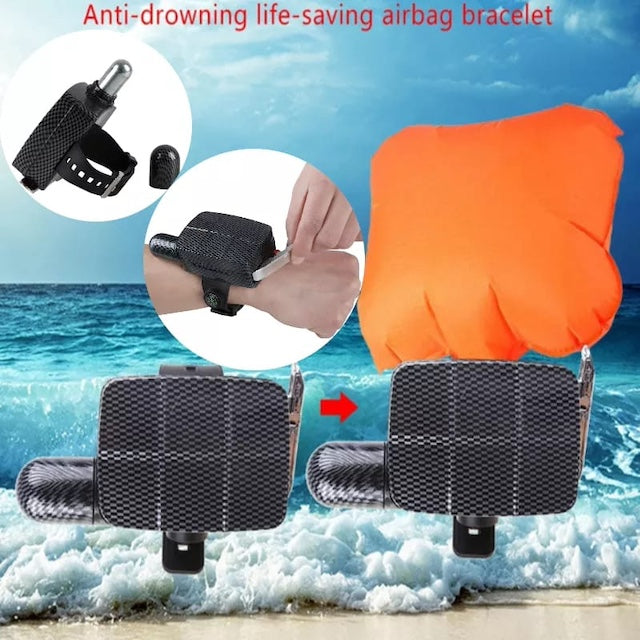 Anti-drowning Bracelet, Puffer Wearable Portable Rescue Device, LightWeight Float Wristband Water Buoyancy Aid Device