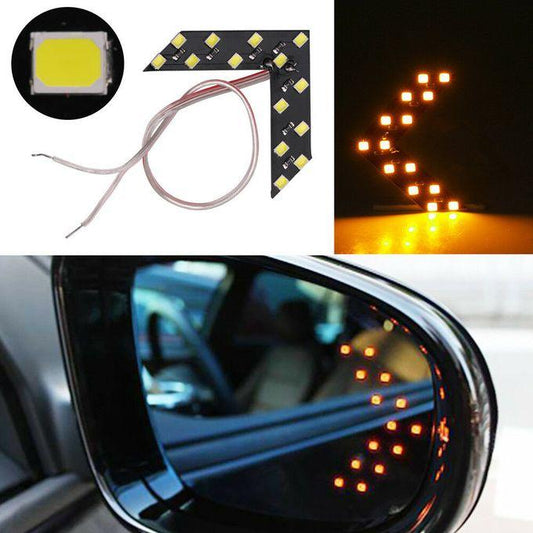 2Pcs Arrow Rear View Mirror Turn Signal Indicator Lights