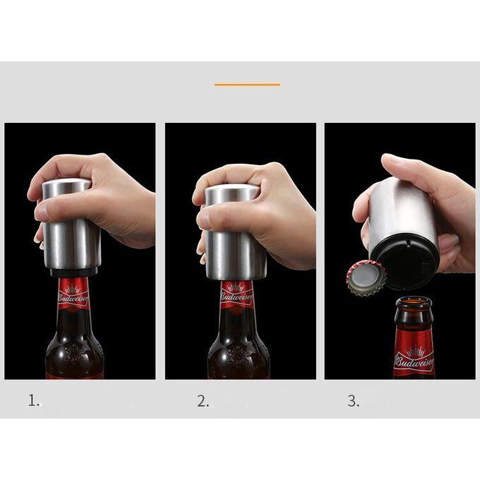 Automatic Beer Bottle Opener, Magnetic Stainless Steel Push Down Bottle Popper, Wine Beer Soda Cap Opener, Kitchen Accessories