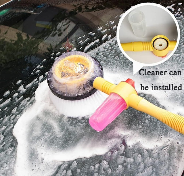 Automatic Car Cleaning Rotary Brush, New Auto Rotating Retractable Car Wash Brush, 360° Spin Car Mop, Foam Car Wash Kit