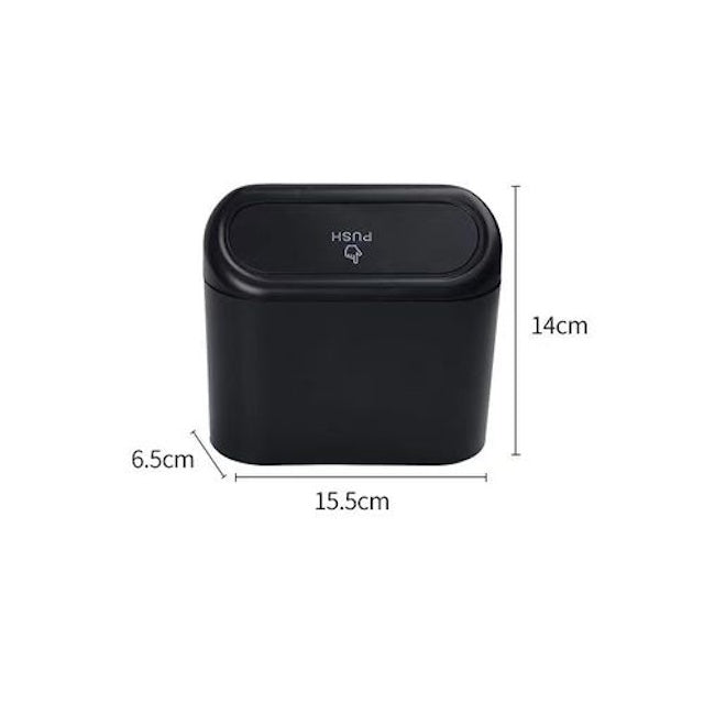 Car Trash Can with Auto Rebound Push Lid, Portable Hanging Mini Car Trash Can With Lid, Dustbin With Automatic Close Flip Cover