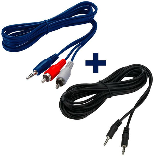 2pcs 3.5mm & 2xRCA Auxilliary Audio Cables Stereo