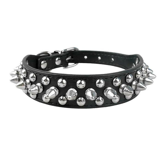 Adjustable Microfiber Leather Spiked Studded Dog Collars Gift For Small Medium Large Pets Like Cats/Pit Bull/Bulldog/Pugs