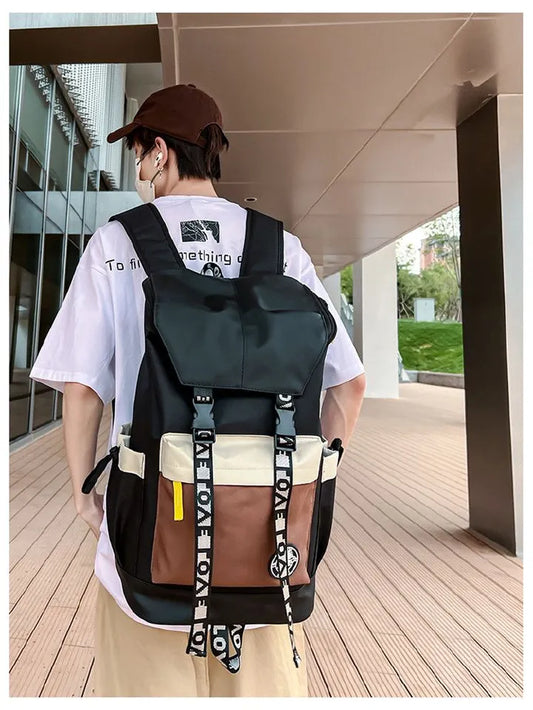 Premium Two-Tone Men's Casual Outdoor Travel Hiking Daypack Backpack