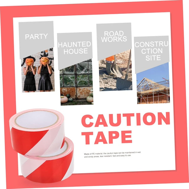 Barricade Tape 328-Feet Roll Non-Adhesive Caution Tape Safety Barrier Tape Construction Tape Waterproof Flagging Tape