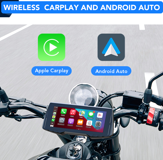 Spedal CL876 Gps Motorcycle Wireless CarPlay/Android Auto 6.86 Inch 1080P Dual Cameras Loop Recording Tire Pressure Monitoring