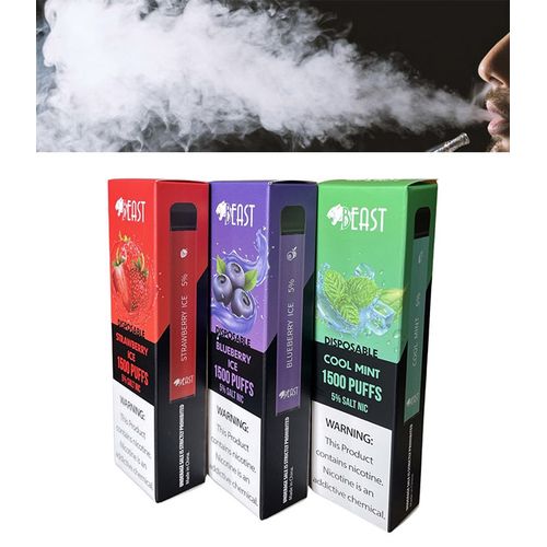 Beast 1500+ Puffs Disposable Vaping Device, Salt Nicotine E Cigarette Tobacco Flavour - Ready To Puff And Vape