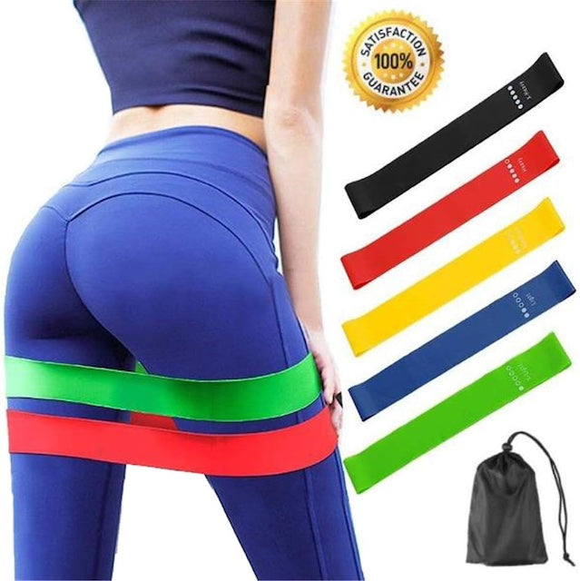 5pcs Set Best Resistance Bands, Sports Resistance Bands Natural Rubber, Fitness Exercise Bands for Legs, Glutes - Best for Home Gym