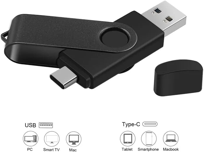 High-Speed USB-C OTG Flash Drive, Dual Connector for Phone & PC, 32GB/64GB