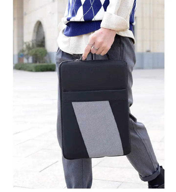 15.6-inch Portable Waterproof Laptop Sleeve: Multi-Layer Protective Liner Bag for Apple & iPad, Gray