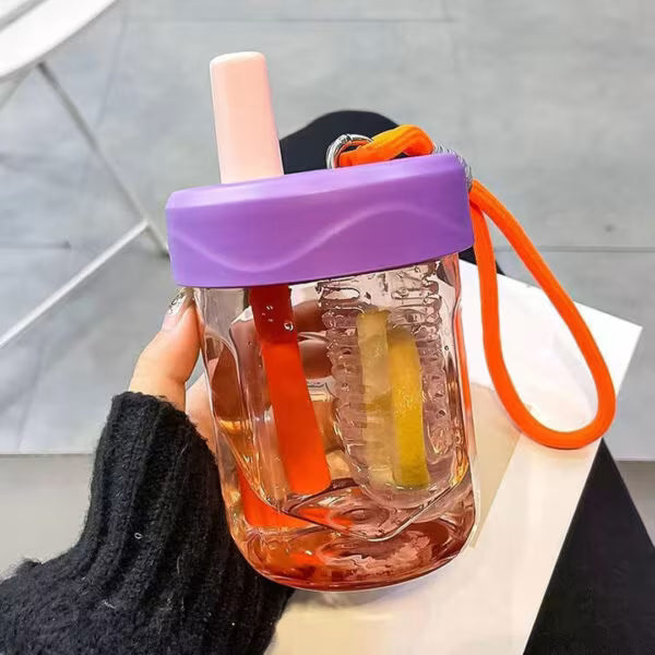 Kids Leak Proof Water Bottle with Straw and Infuser