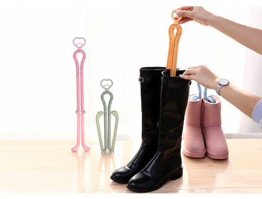 Boots Holder, Folding Boot Shaper Stands, Women's Shoe Shoe Rack with Clip on Two Sides, Plastic High Top Boot Shaper