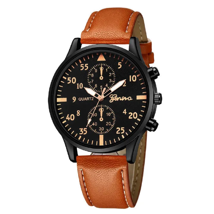 Men's Luxury Quartz Wrist Watch and Bracelet 4-Piece Gift Set