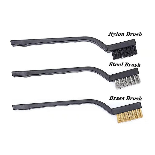 3pcs Wire Brush Set Nylon/Brass/Steel Bristles, Stainless Steel Bristles for Dirt & Paint Scrubbing, Deep Cleaning