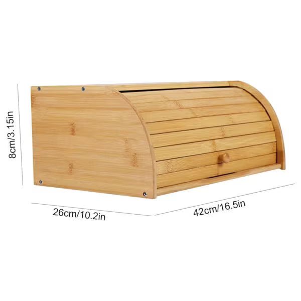 Bamboo Bread Box with Roll-Top Lid