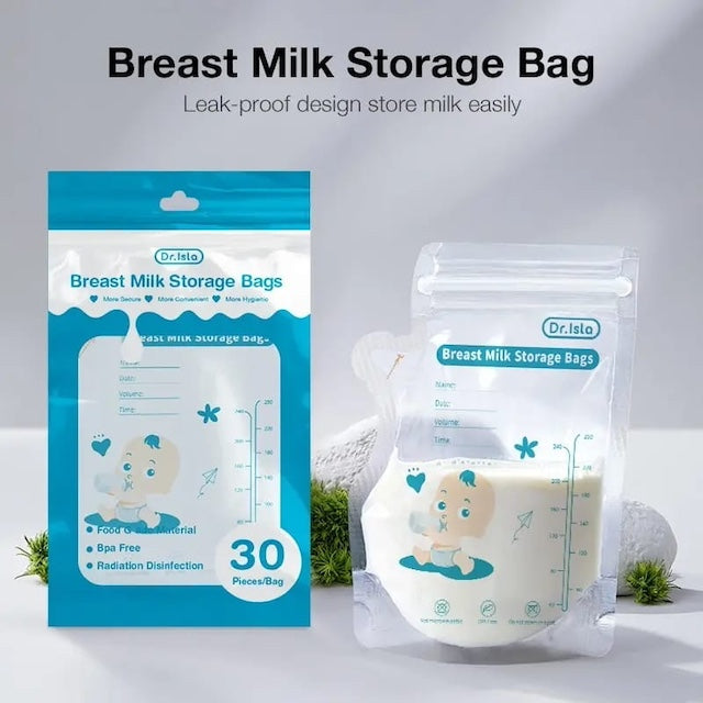 Breast Milk Freezer Bag, Milk Storage Bag, Breastfeeding Essentials, Milk Storage Bags for Freezer, BPA Free - Set of 30