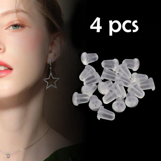 4pcs Replacement Bullet-shaped Rubber Earrings Backs Stoppers Ear Stud Cap