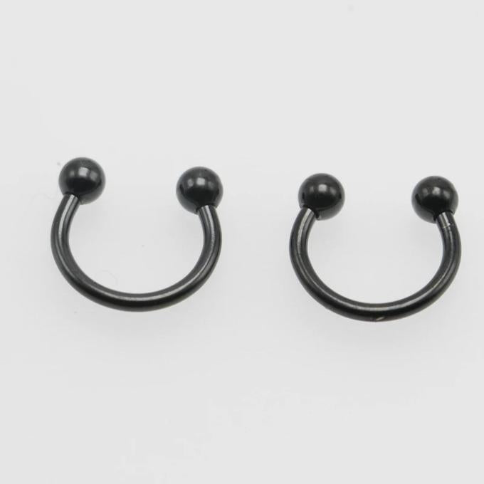 Unisex 2 Pieces Bull Nose Ring Horseshoe Hoop Cartilage