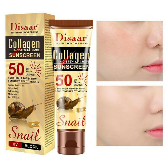 Disaar Snail Collagen Sunscreen Cream SPF50+ - 50g
