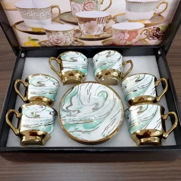 12pc Decorated Coffee Cup Set