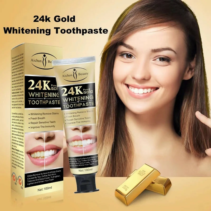 Aichun Beauty 24K Pure Gold Teeth Whitening Toothpaste – NairoMarket