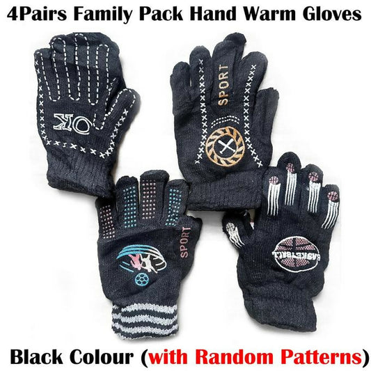 4Pairs Simple Knitted Couple Gloves Cold Weather Family Pack Winter Full Finger Mittens Hand Warmer Men Women Gloves Thicken Cycling