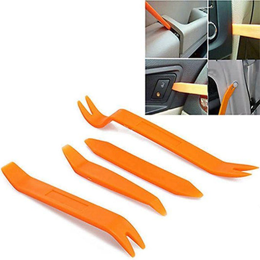 Universal Car Dashboard Door Audio Removal Installer Clip Pry Tool Panel Molding Clip Trim Open Plastic Pry Tool - Set of 4 pcs