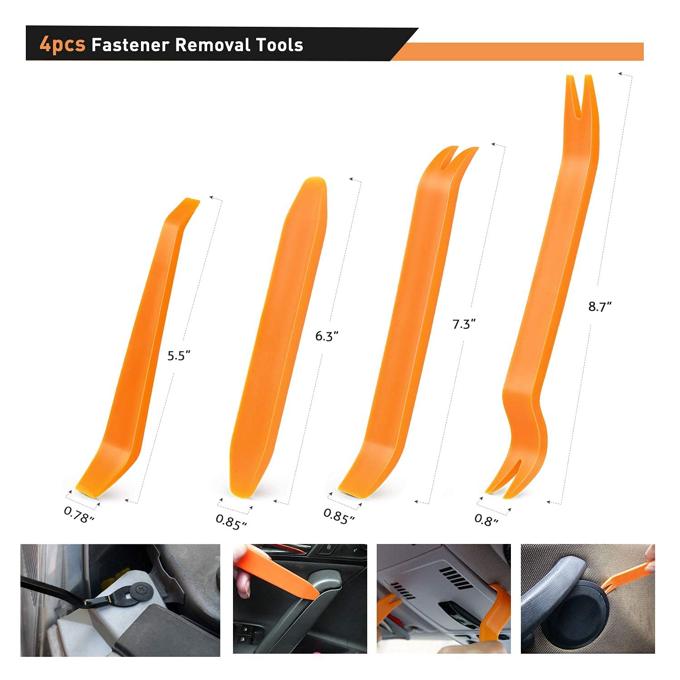 Universal Car Dashboard Door Audio Removal Installer Clip Pry Tool Panel Molding Clip Trim Open Plastic Pry Tool - Set of 4 pcs