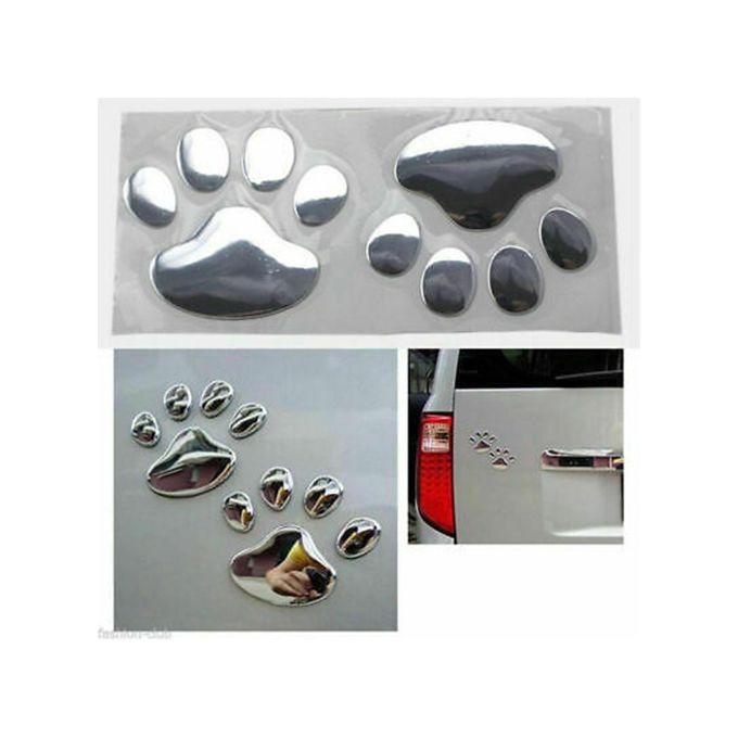 2Pcs 3D Car Stickers Funny Dog Paw Auto Exterior Badge Decal