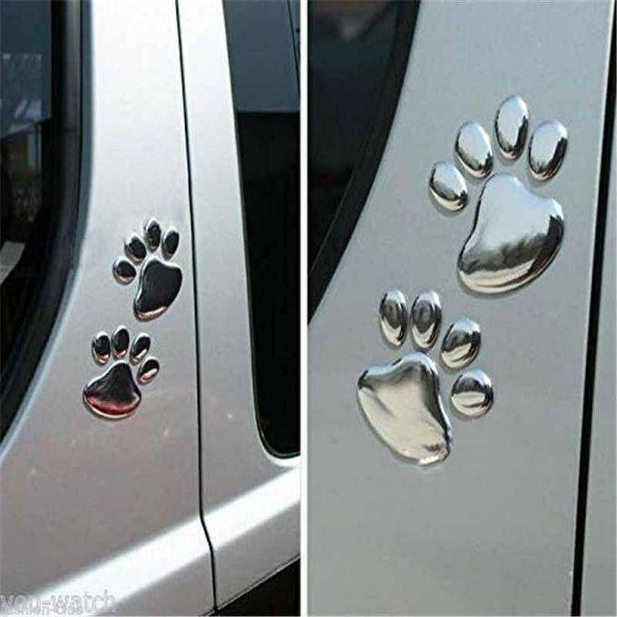 2Pcs 3D Car Stickers Funny Dog Paw Auto Exterior Badge Decal