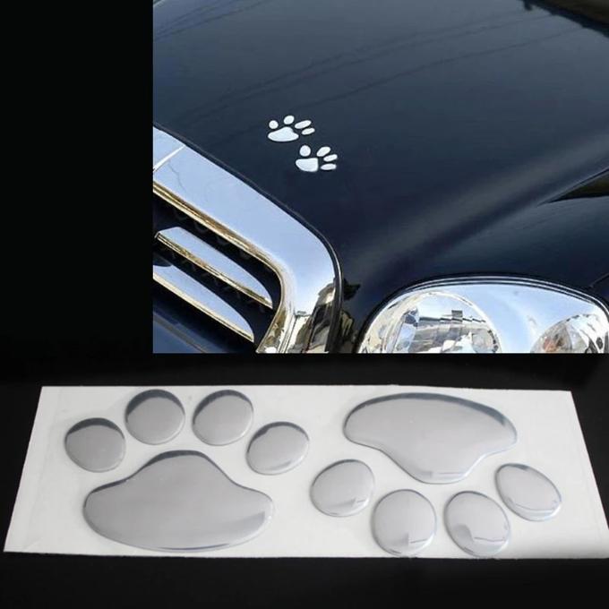 2Pcs 3D Car Stickers Funny Dog Paw Auto Exterior Badge Decal