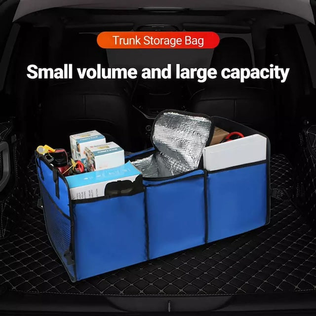 Car Trunk Back Storage Bag with Insulation at the Centre, Car Trunk Storage Bag with Expandable Side pockets