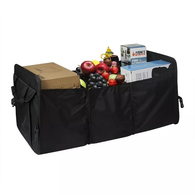 Car Trunk Back Storage Bag with Insulation at the Centre, Car Trunk Storage Bag with Expandable Side pockets