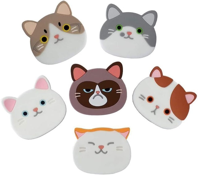 Cat Silicon Coaster, Decorative Cat Coasters, Cute Cartoon Cats Drink Coasters, Table Coasters for Wine, Glass, Tea, Drinks