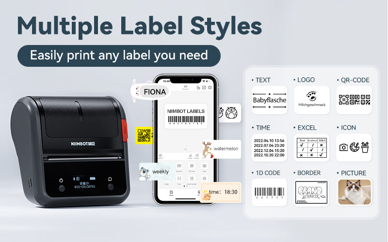 NIIMBOT B3S 75mm Portable Label Printer Inkless Wireless Bluetooth Self-Adhesive Thermal Sticker Maker For Small Business