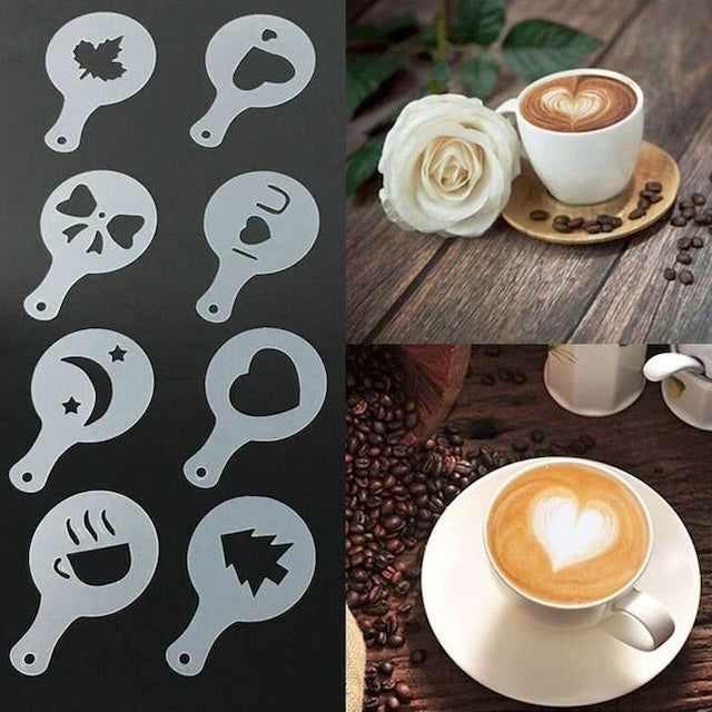 16Pcs/Set Coffee Printing Flower Model Cafe Latte Cappuccino Maker Template, Latte Lover's Coffee Design Topper Tool