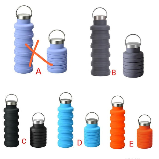 Collapsible Silicone Water Bottle, Reusable Silicone Foldable Travel Water Bottle, Portable Leak Proof Sports Water Bottles