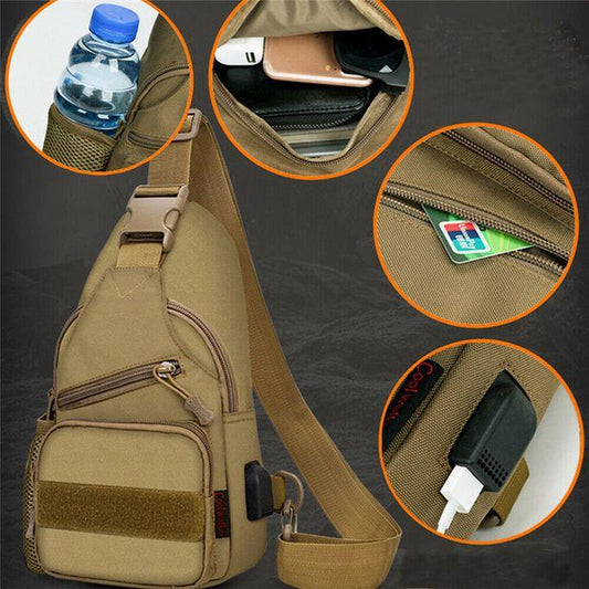 Crossbody Sling Bag USB Charging Cable Anti Theft, Travel Shoulder Bags