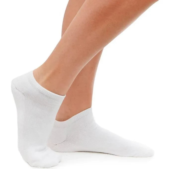 12 Pairs White Ankle Socks Low Cut Size 6-8