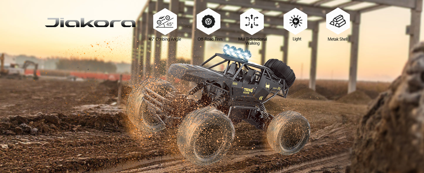 New 4WD RC Cars Off Road Remote Control Cars Radio Buggy Truck Racing Drift with Led Lights RTR Vehicle for Children’s Toy Gifts