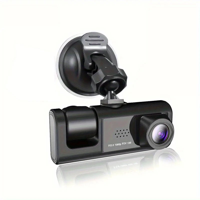 Dashboard Camera, 1080P 3 Camera Car Camera with IR Night Vision Loop Recording and IPS Screen for Sedans, SUV, Etc. - 