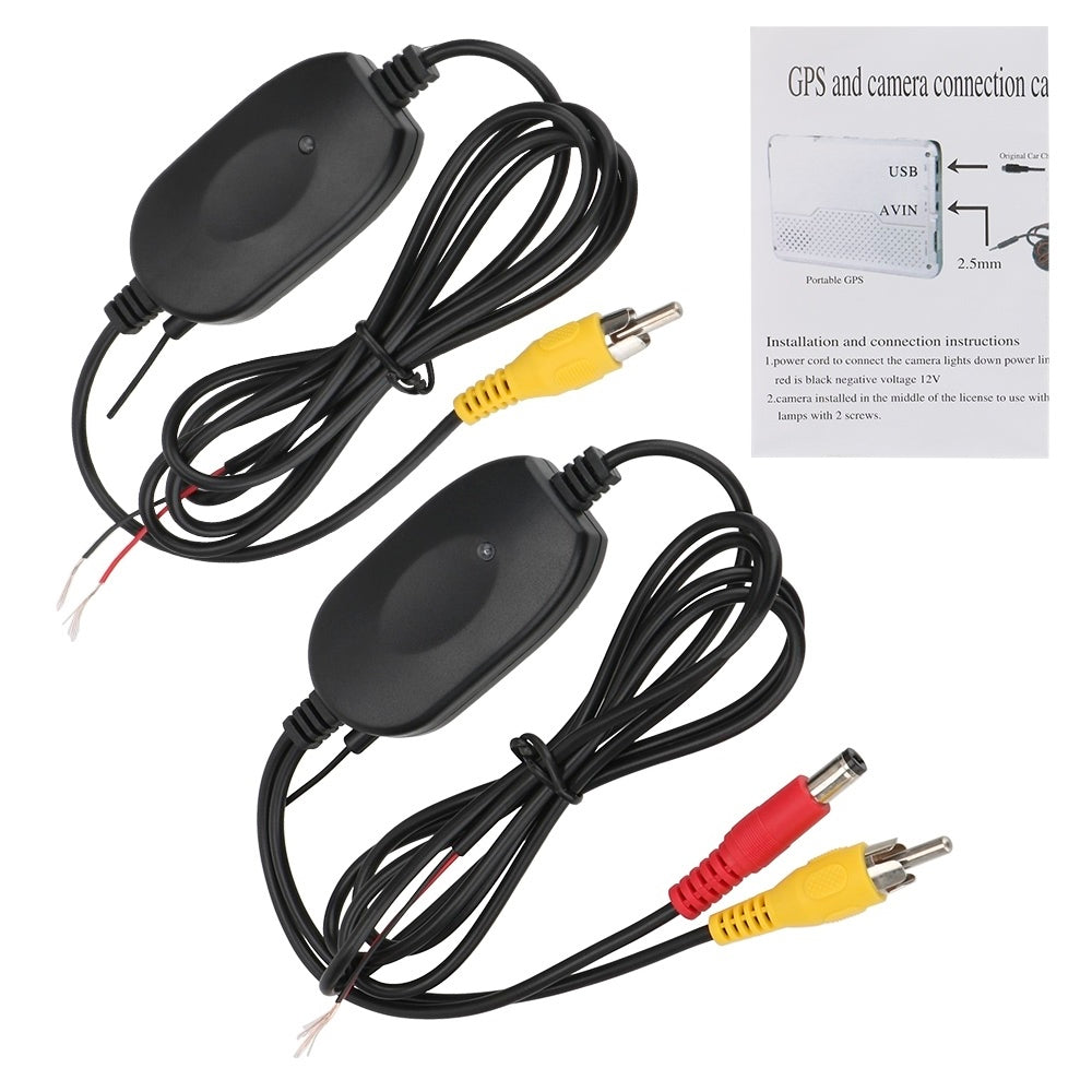 Video Transmitter Receiver Kit 2.4G Wireless Screen Reverse Backup Rearview Cam for Car Rear View Camera and DVD Monitor