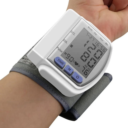 Wrist Digital Blood Pressure Machine, Portable Wrist Blood Pressure Monitor, Automatic Health Monitor with WHO Warning Message