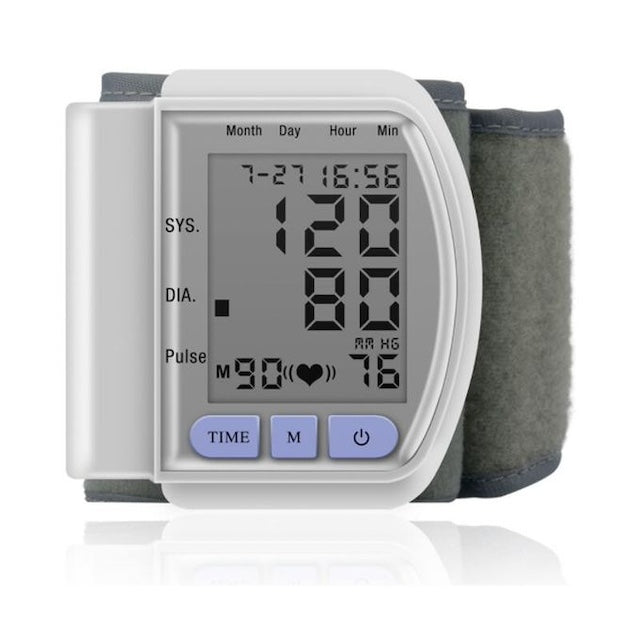 Wrist Digital Blood Pressure Machine, Portable Wrist Blood Pressure Monitor, Automatic Health Monitor with WHO Warning Message