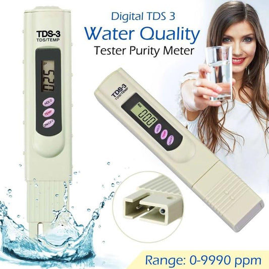 Water Quality Tester Digital TDS Meter Set TDS-3 Purity Tester Premium Handheld Pen 0-9990 ppm Measuring Range