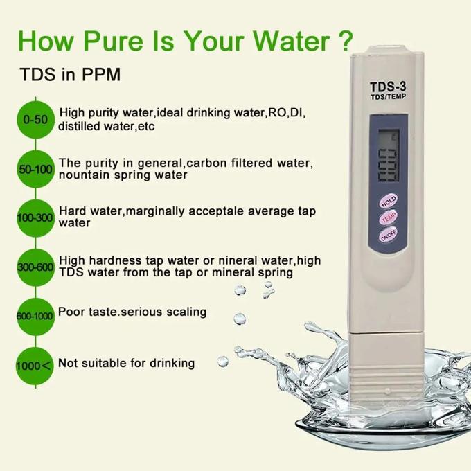 Water Quality Tester Digital TDS Meter Set TDS-3 Purity Tester Premium Handheld Pen 0-9990 ppm Measuring Range