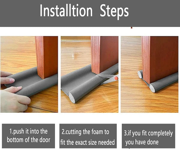 Flexible Door Bottom Seal Strip – Draft Stopper & Noise Blocker | Self-Adhesive Gap Guard for Home & Office