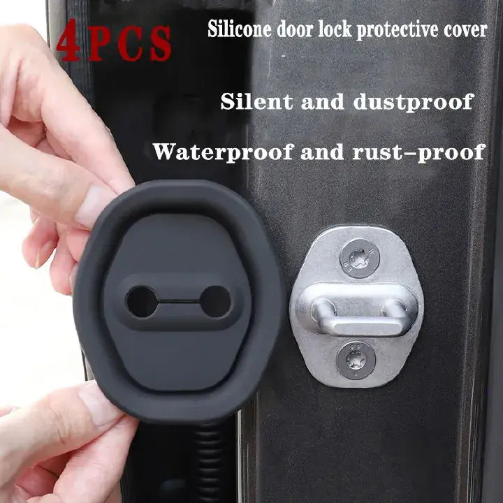Silicone Car Door Lock Cover Set for Vehicle Protection (4-Pack)
