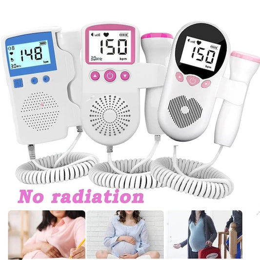 Doppler Fetal Portable Pregnancy Baby Heart Rate Monitor, Fetal Doppler to Listen to Baby's Heartbeat Monitor for Pregnancy