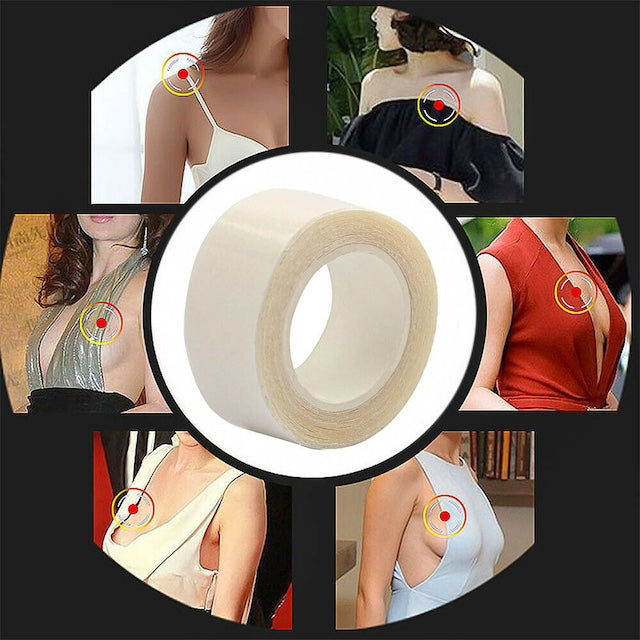 Double Sided Body Tape, Self-Adhesive Bra Clothes Tape, Dress Shirt Secret Sticker, Clear Lingerie Tape Invisible Chest Patch